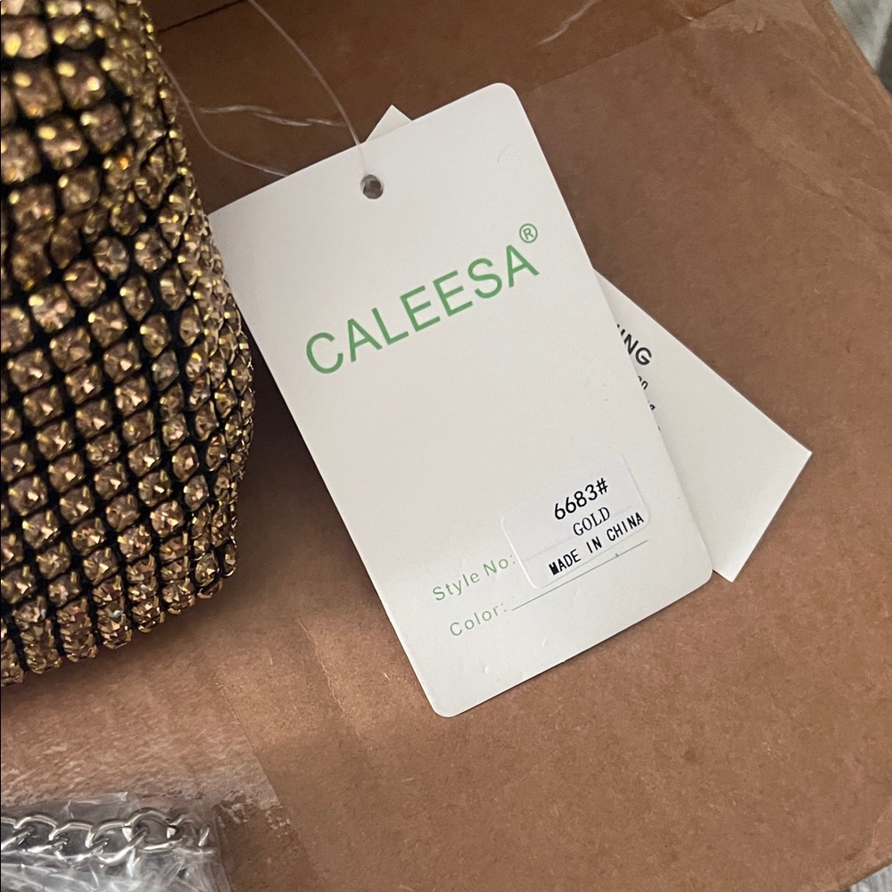 CALEESA Gold Crystal Evening Wristlet - Picture 2 of 4